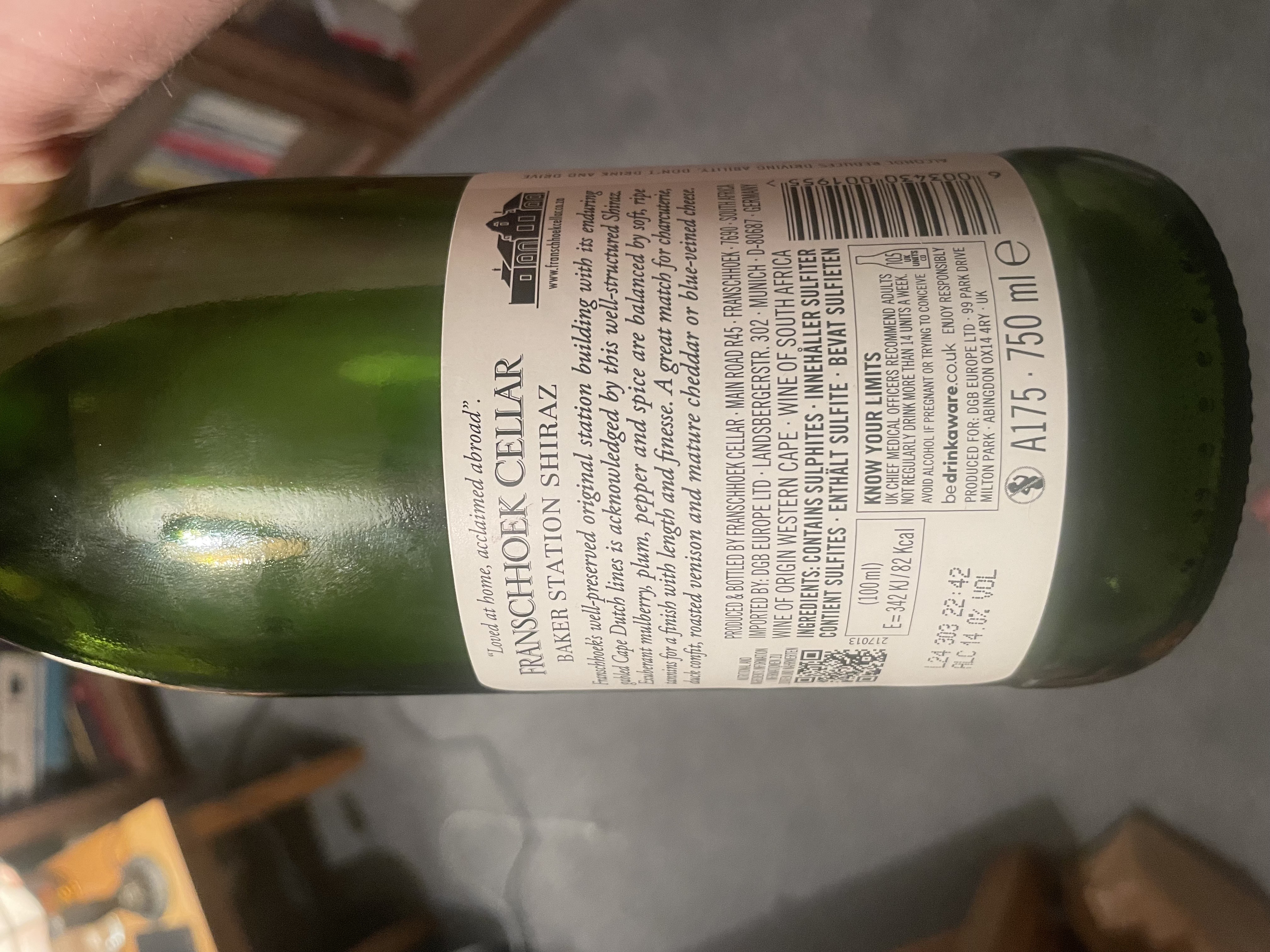 South African Shiraz Back